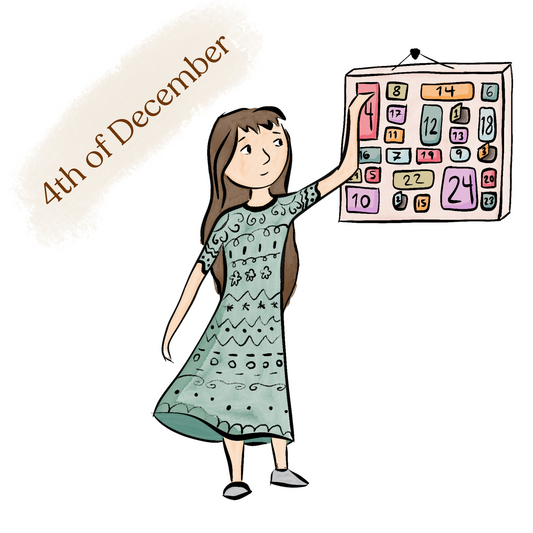 Molly opens the 4th window of the Advent Calendar - Ineffable Illustrations