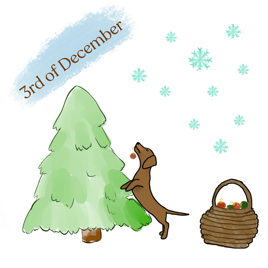 Oliver decorating Christmas Tree - Ineffable Illustrations