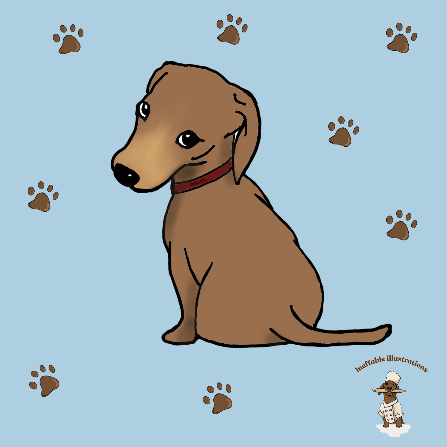 Shirt. Dachshund T-Shirt, Unisex Classic Tee with Cute Dachshund Oliver Design, Funny Pet Lover Gift, Dog Mom or Dad Apparel, Hand Drawn - Ineffable Illustrations