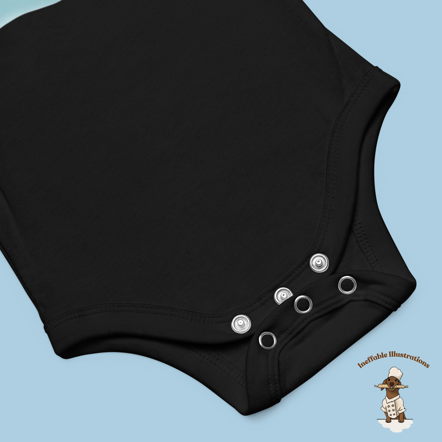 Baby Short Sleeve One Piece with Cute Sleepy Dachshund Oliver - Adorable Infant Bodysuit for Newborns & Infants with cute Dog, Perfect Gift! - Ineffable Illustrations
