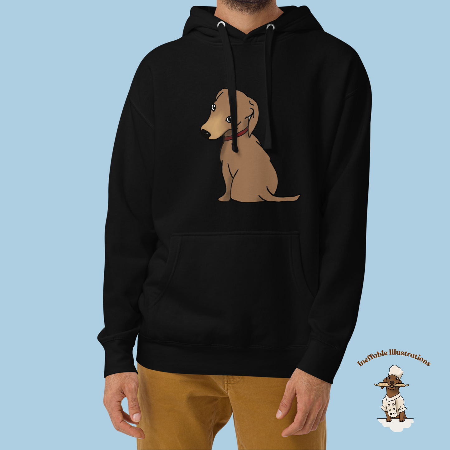 Cute Dachshund Oliver Hoodie | Unisex Hand-Illustrated Dachshund Design | Cozy Pet Lover Gift | Casual Wear for Dog Lovers - Ineffable Illustrations