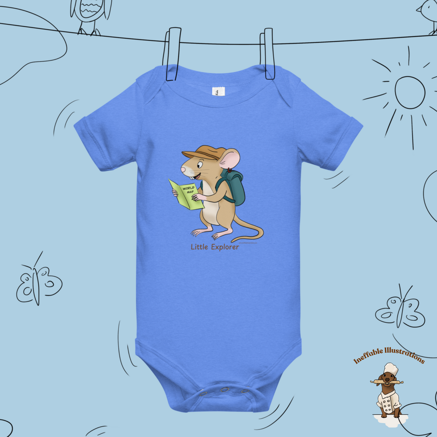 Baby short sleeve one piece, Littlle Explorer