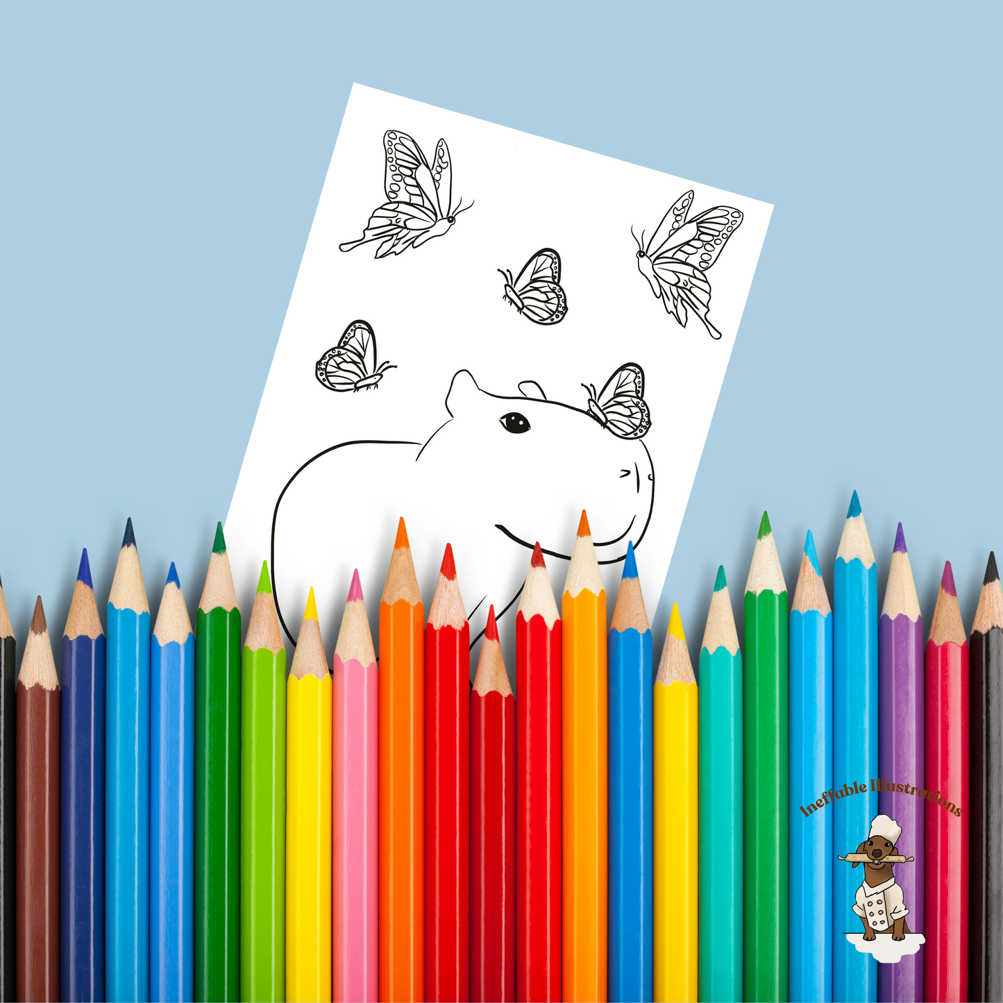 Capybara Coloring Pages Bundle: Printable Animal Coloring Sheets for Kids and Adults, Relaxing Pet Art Therapy Gift