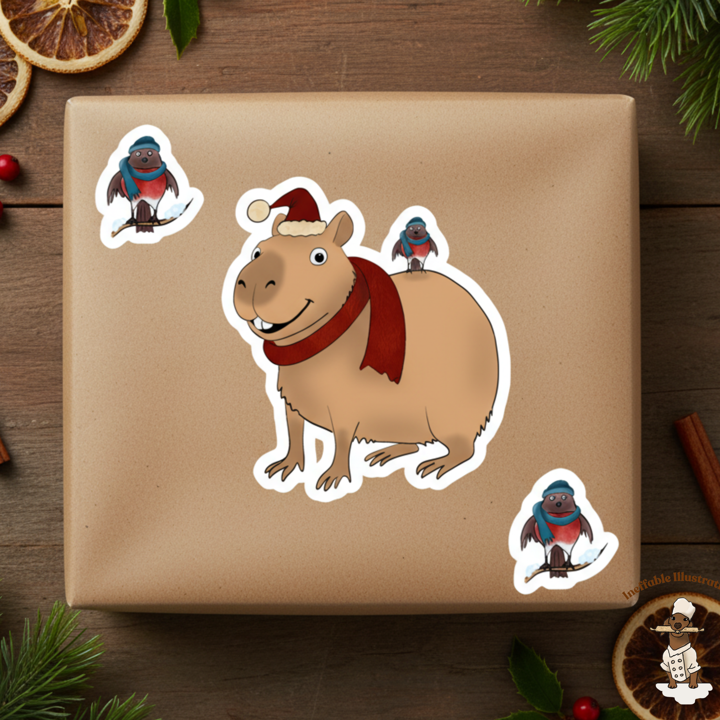Personalized Christmas Capybara Gift Set - Jolly Santa Bundle