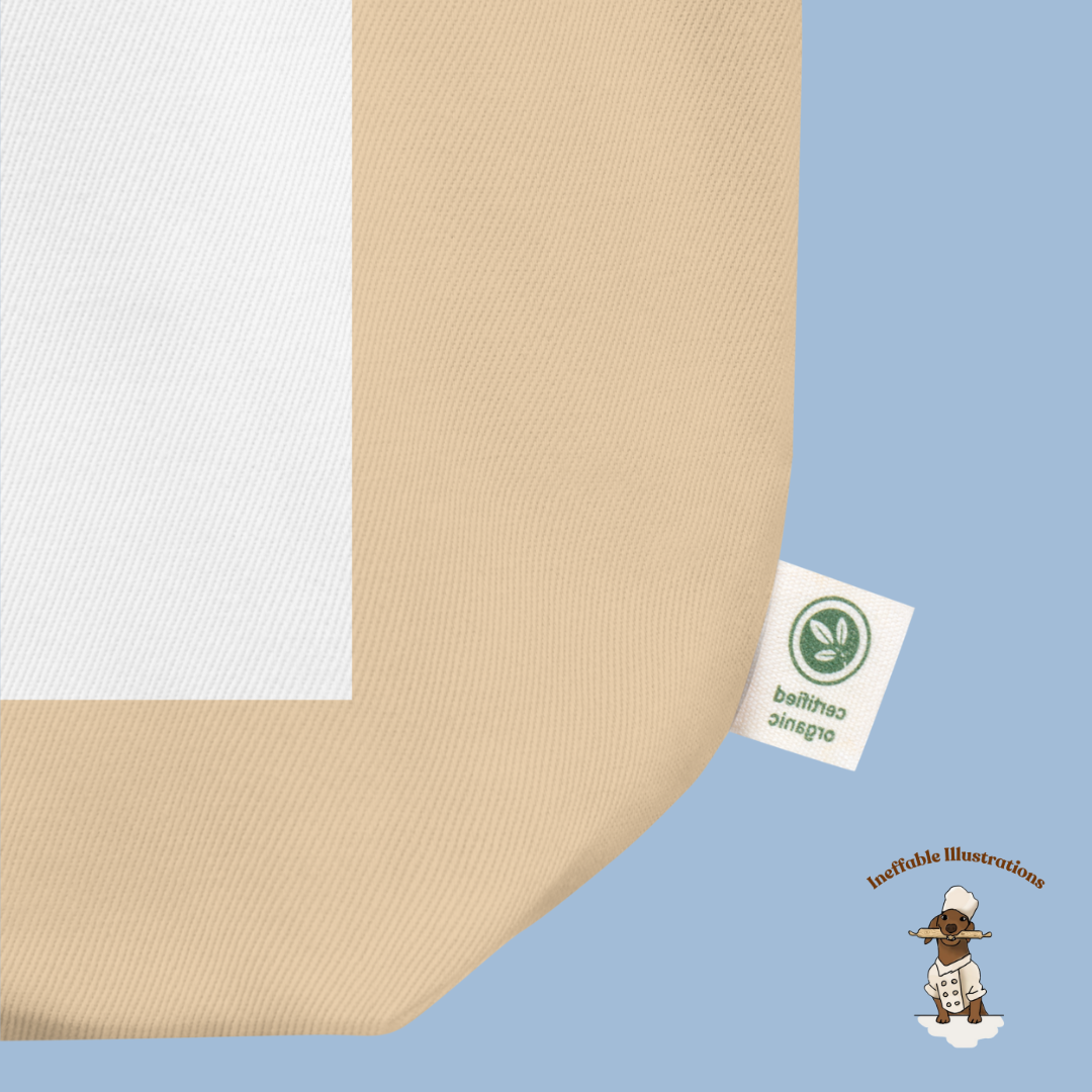 Eco Tote Bag with Cute Dachshund Chef Oliver | My Dog Cooks, I Enjoy Shopping | Reusable Grocery Bag, Pet Lover Gift - Ineffable Illustrations