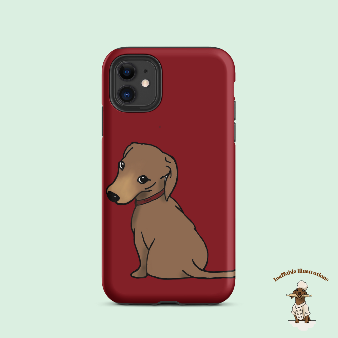 IPhone Case. Tough Case for iPhone®: Cute Hand-Drawn Dachshund Oliver, Unique Pet Lover Gift, Durable Phone Protection, Custom Dog Art