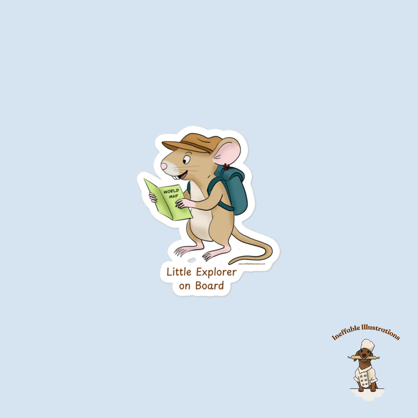 Car Sticker - Little Explorer on Board Mouse Traveler