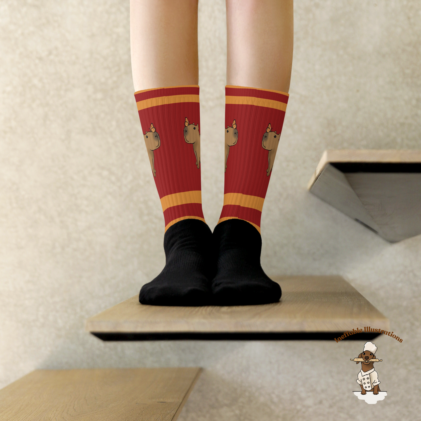 Capybara Socks with Capybara Jolly with Butterfly, Cute Animal Socks, Cozy Gift for Animal Lovers, Fun Capybara Apparel, Unisex Socks - Ineffable Illustrations