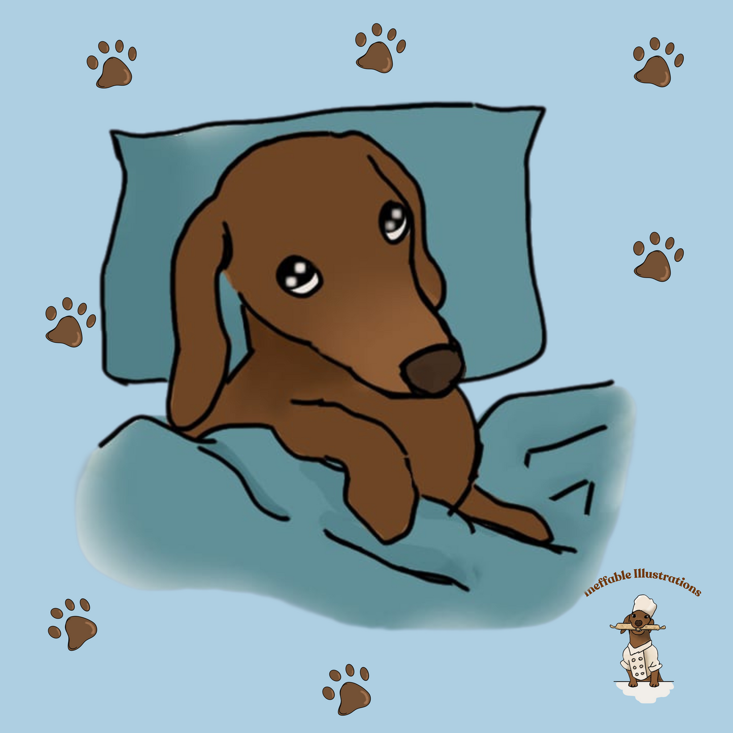 Shirt. Sleepy Dachshund Oliver Unisex Classic Tee, Cute Dog Lover Shirt, Funny Pet Gift, Comfortable Casual Wear for Dog Owners - Ineffable Illustrations