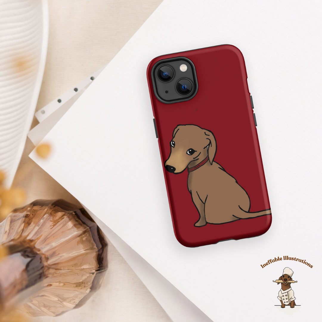 IPhone Case. Tough Case for iPhone®: Cute Hand-Drawn Dachshund Oliver, Unique Pet Lover Gift, Durable Phone Protection, Custom Dog Art