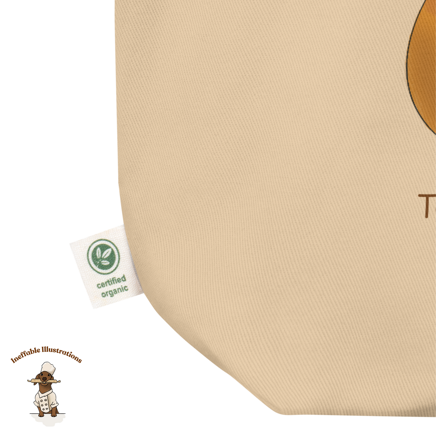 Funny Ginger Cat Tote Bag – Hand-Drawn Anti-Stress Cat with Relaxed Bird on Tail Design | Eco-Friendly Cotton Canvas Reusable Shopping Bag - Ineffable Illustrations