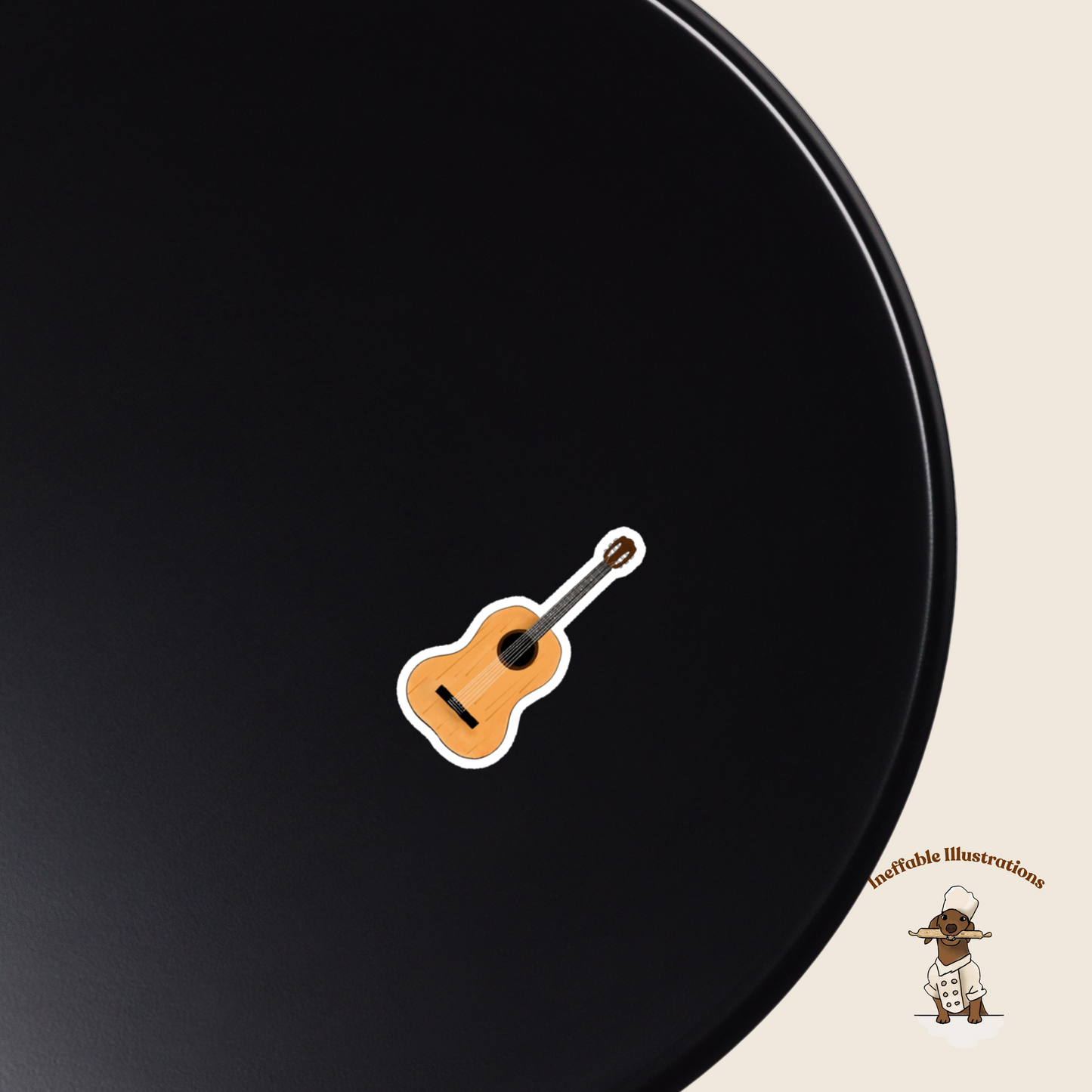 Hand Drawn Guitar Magnet - Unique Music Lover Gift, Decorative Fridge Magnet, Acoustic Guitar Art Accessory