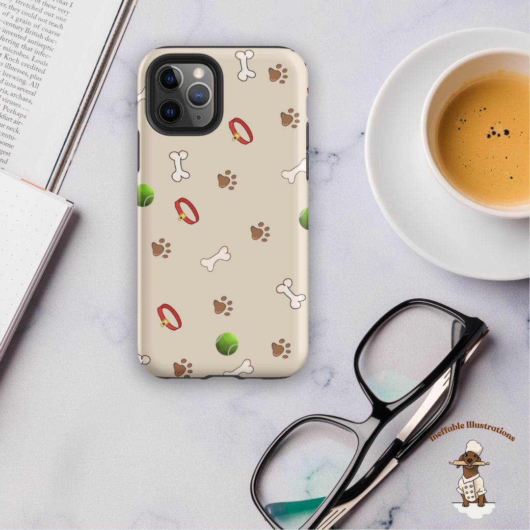 IPhone case. Dog Lovers Tough Case for iPhone® - Cute Hand-Drawn Dog Illustrations, Durable Pet-Lover Phone Cover, Gifts for Dog Owners - Ineffable Illustrations