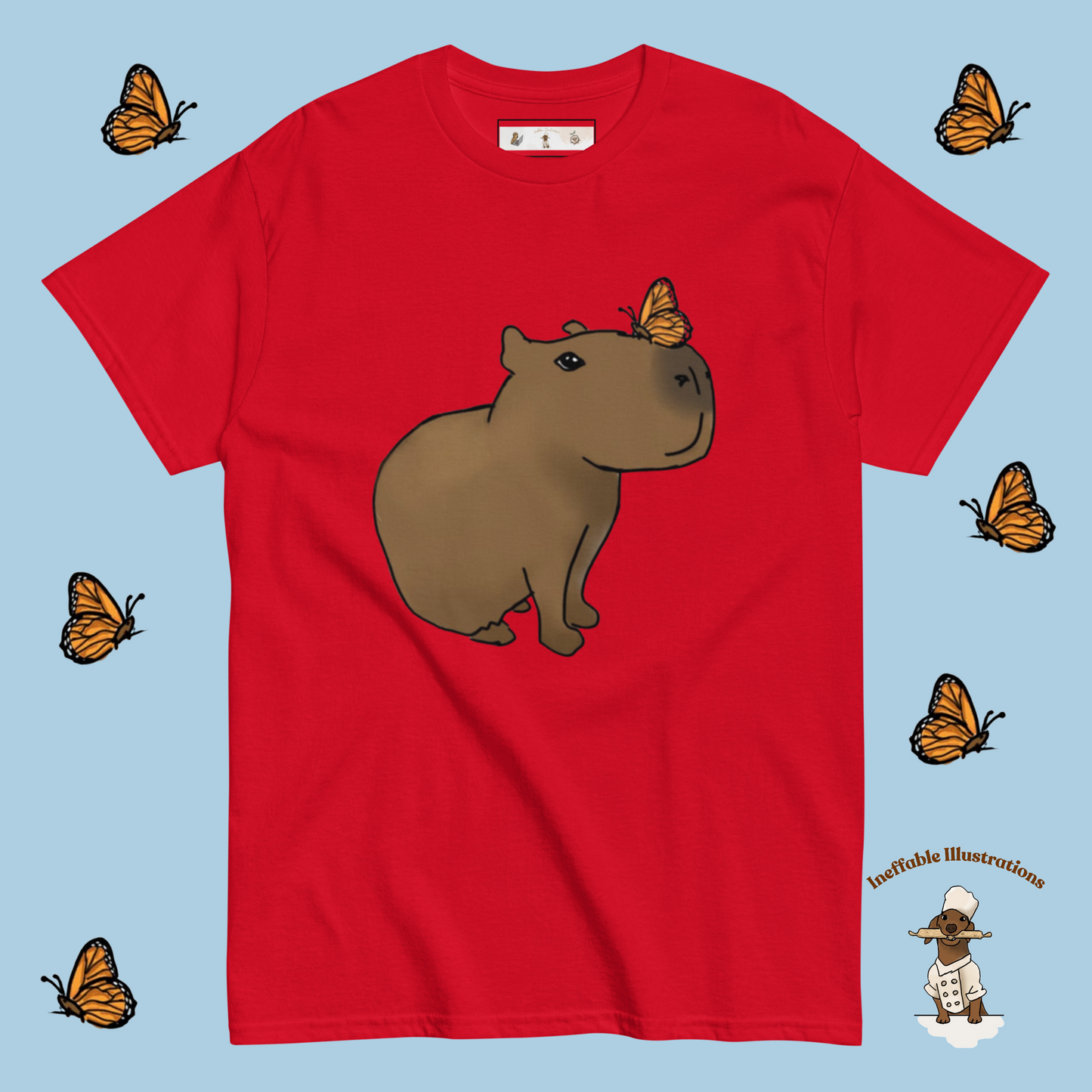Shirt. Hand-Drawn Cute Capybara Jolly Shirt - 100% Cotton Unisex Shirt for Trendy Streetwear Looks - Ineffable Illustrations
