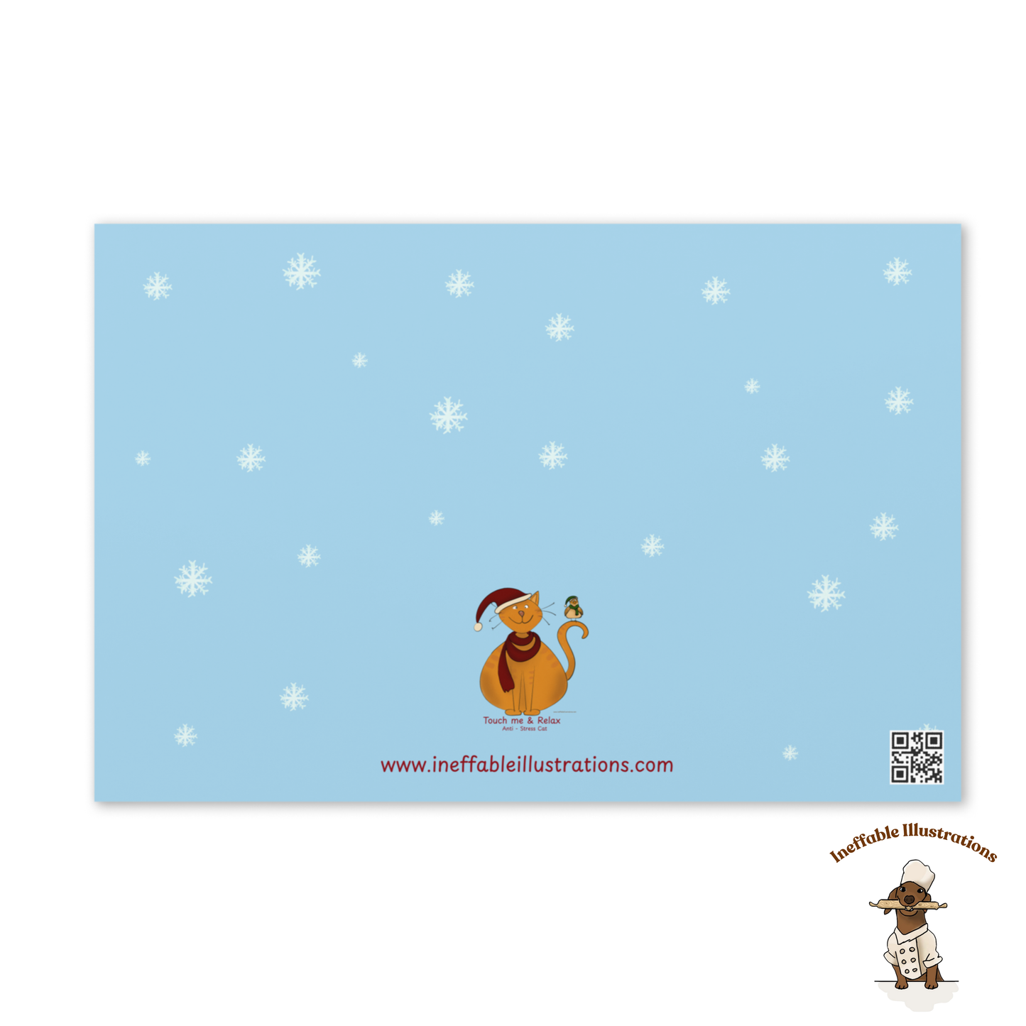 Personalized Anti-Stress Cat Christmas Card - Custom Name Calming Holiday Card