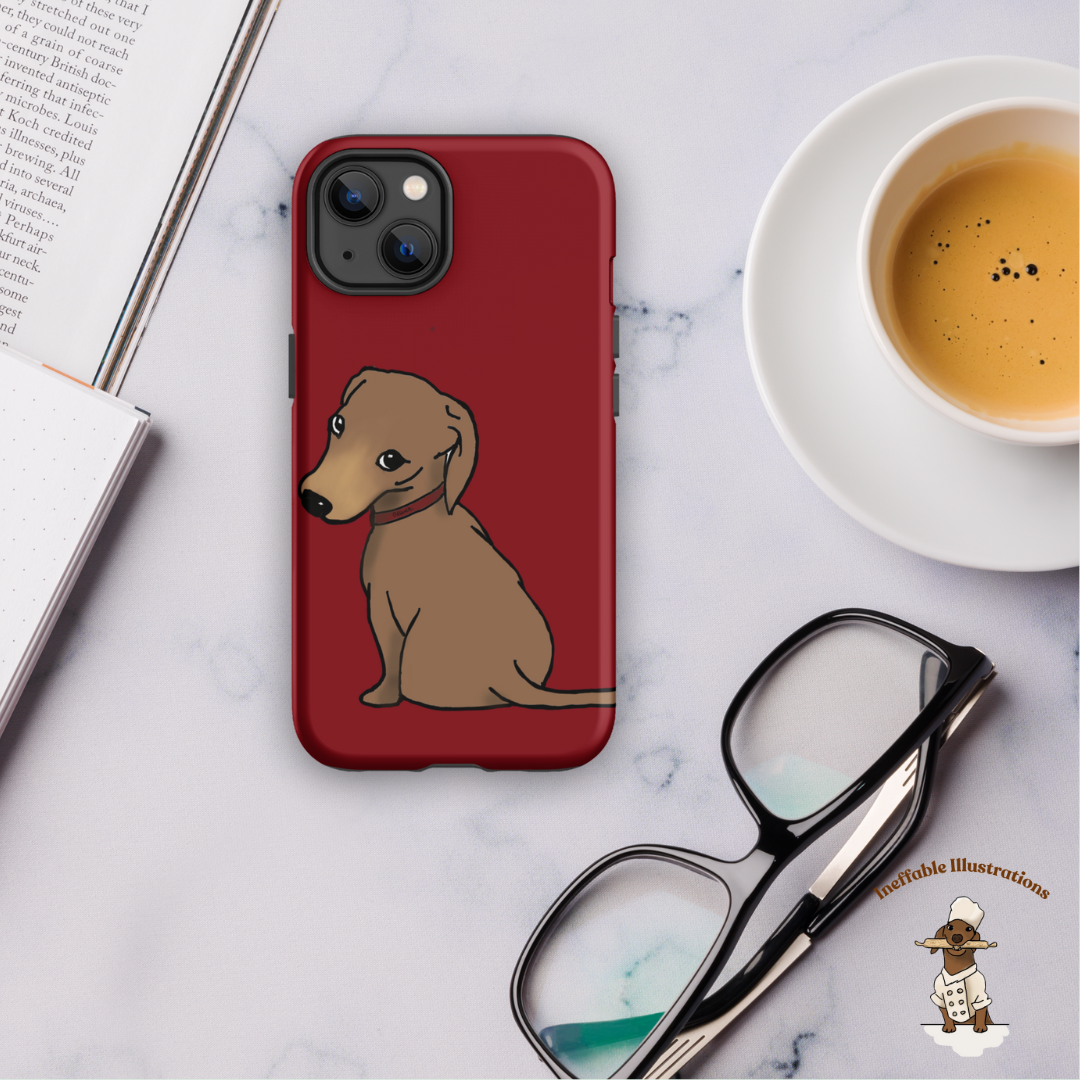 IPhone Case. Tough Case for iPhone®: Cute Hand-Drawn Dachshund Oliver, Unique Pet Lover Gift, Durable Phone Protection, Custom Dog Art