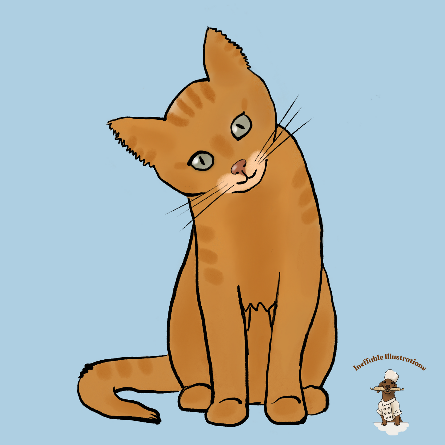 Ginger Cat T-Shirt for Kids | Cute Youth Tee with Adorable Ginger Cat Design | Perfect Gift for Cat Lovers - Ineffable Illustrations