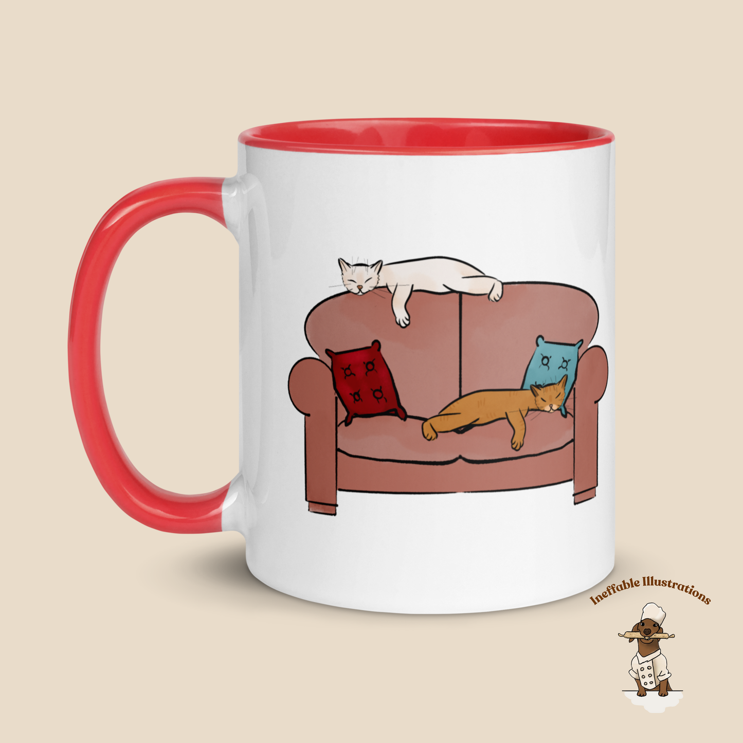 Ginger & Ralph Cats on Sofa - Colorful Ceramic Mug