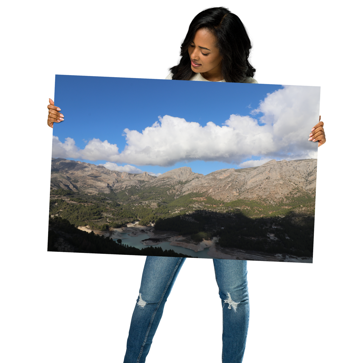 Mountain Photo Print with Sky & Clouds | Landscape Wall Art | Nature Photography Decor | Modern Home Aesthetic - Ineffable Illustrations