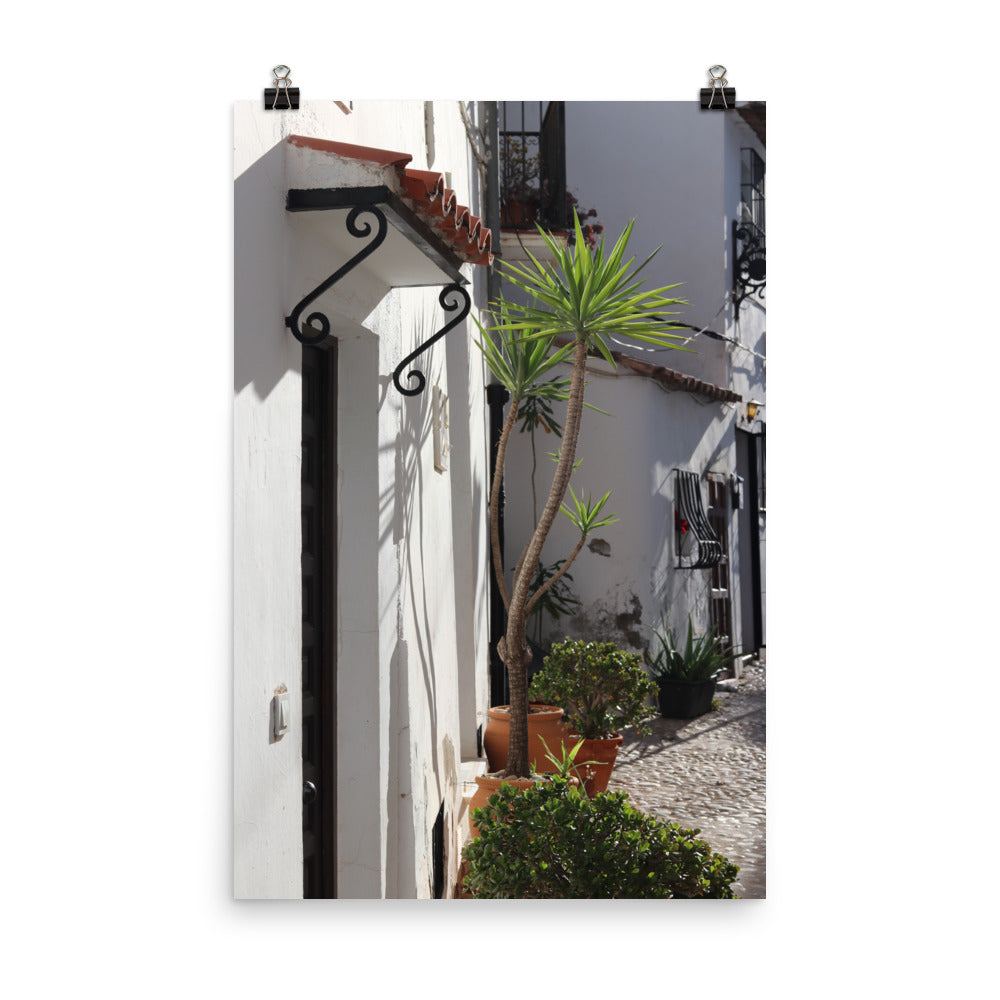 Mediterranean Sunny Town Photo Print | Charming Spanish Village Artwork for Home Decor & Wall Art - Ineffable Illustrations