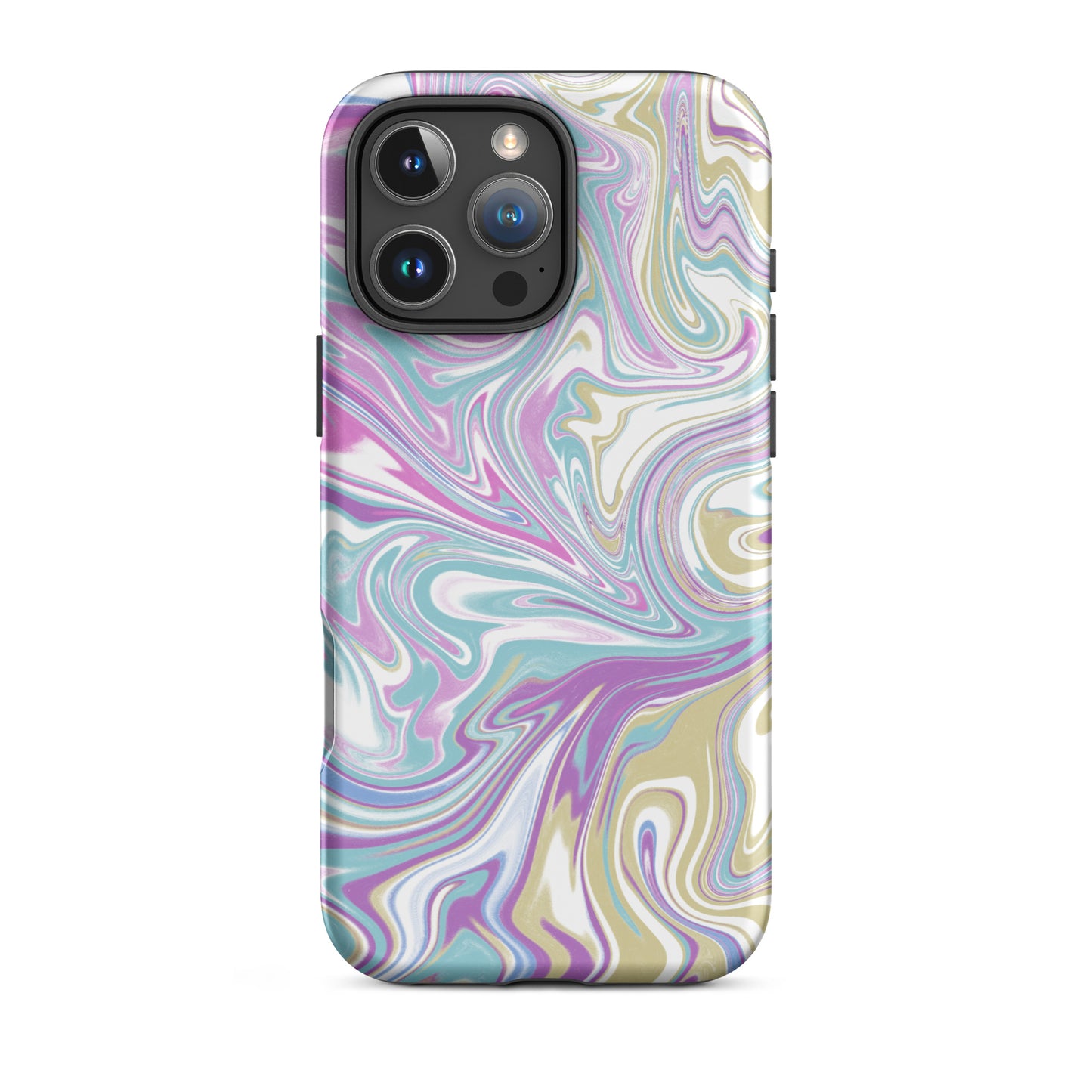 Tough Case for iPhone® - Abstract Soft Colors Blue, Violet & Green Phone Cover, Durable Protection for Your Device - Ineffable Illustrations