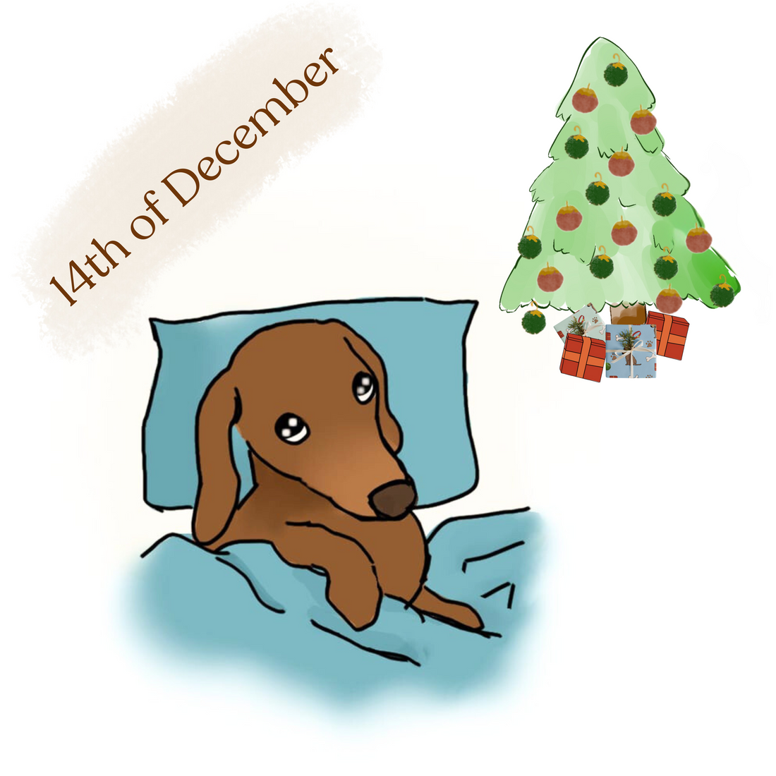 Oliver dreaming of Christmas - Ineffable Illustrations
