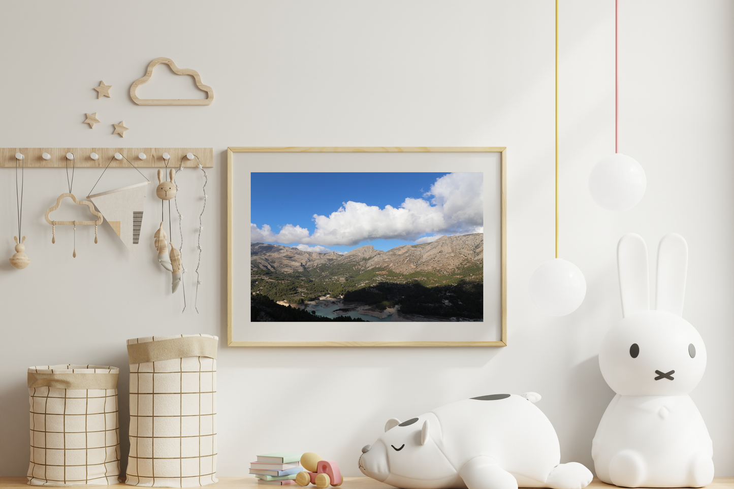 Mountain Photo Print with Sky & Clouds | Landscape Wall Art | Nature Photography Decor | Modern Home Aesthetic