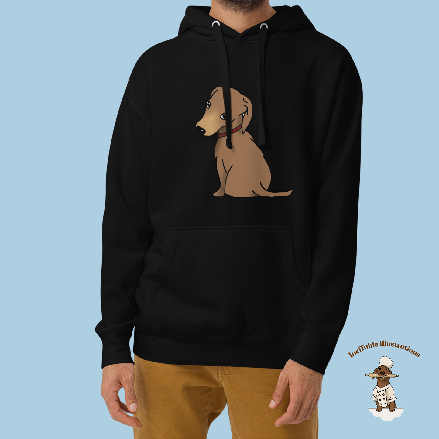 Cute Dachshund Oliver Hoodie | Unisex Hand-Illustrated Dachshund Design | Cozy Pet Lover Gift | Casual Wear for Dog Lovers