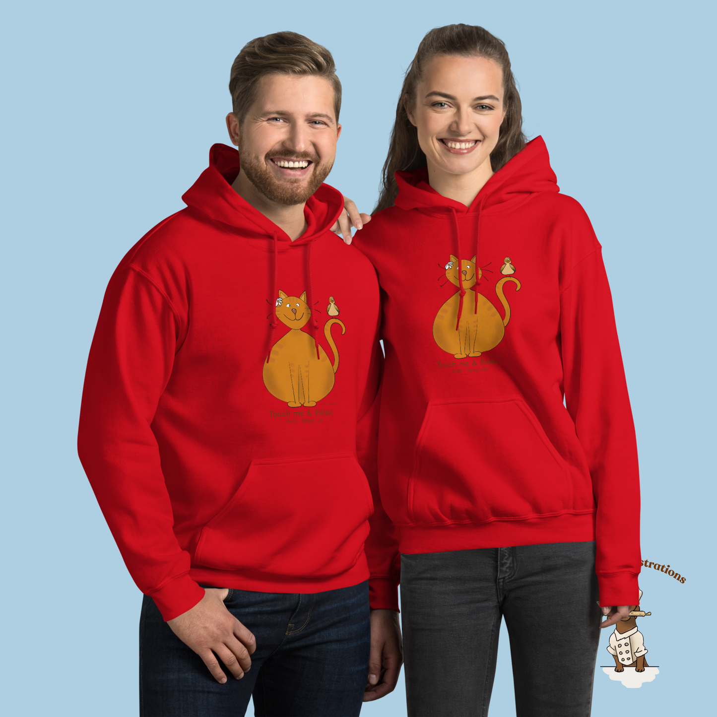 Touch Me & Relax Anti-Stress Ginger Cat Hoodie - Unisex Sweatshirt