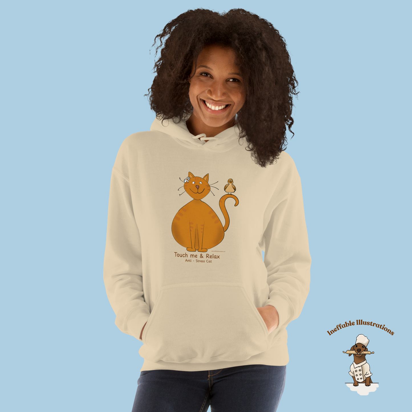 Touch Me & Relax Anti-Stress Ginger Cat Hoodie - Unisex Sweatshirt