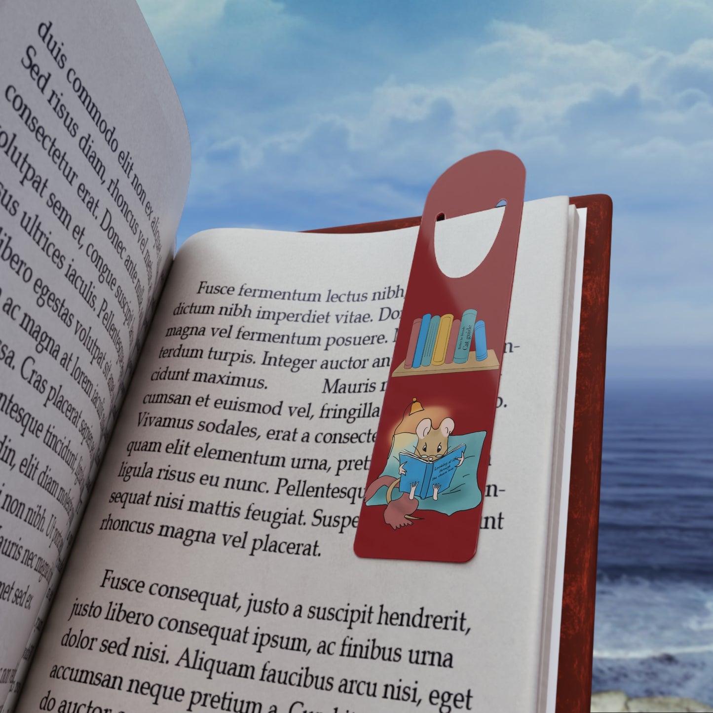 Whimsical Bookworm Bookmark - Cute Mouse Pedro Reading His Book - Unique Literary Gift for Readers