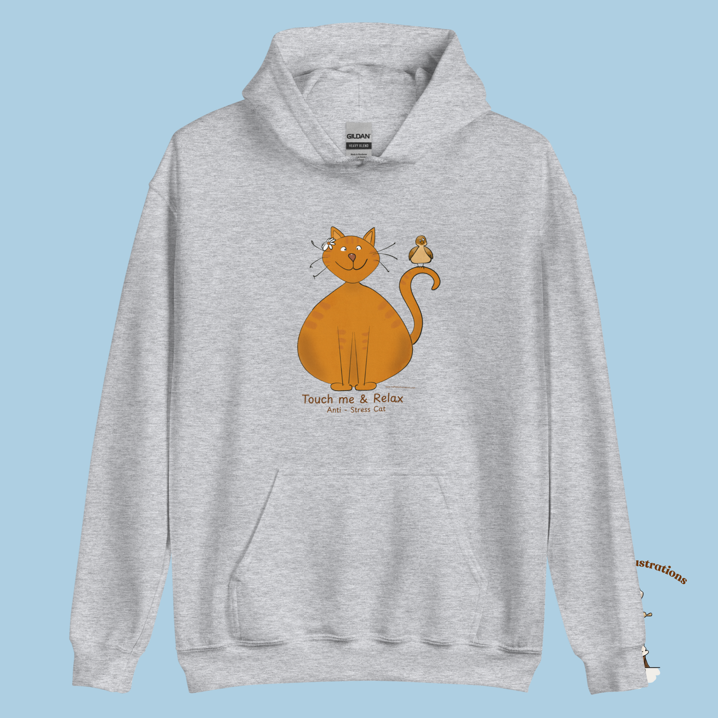Touch Me & Relax Anti-Stress Ginger Cat Hoodie - Unisex Sweatshirt