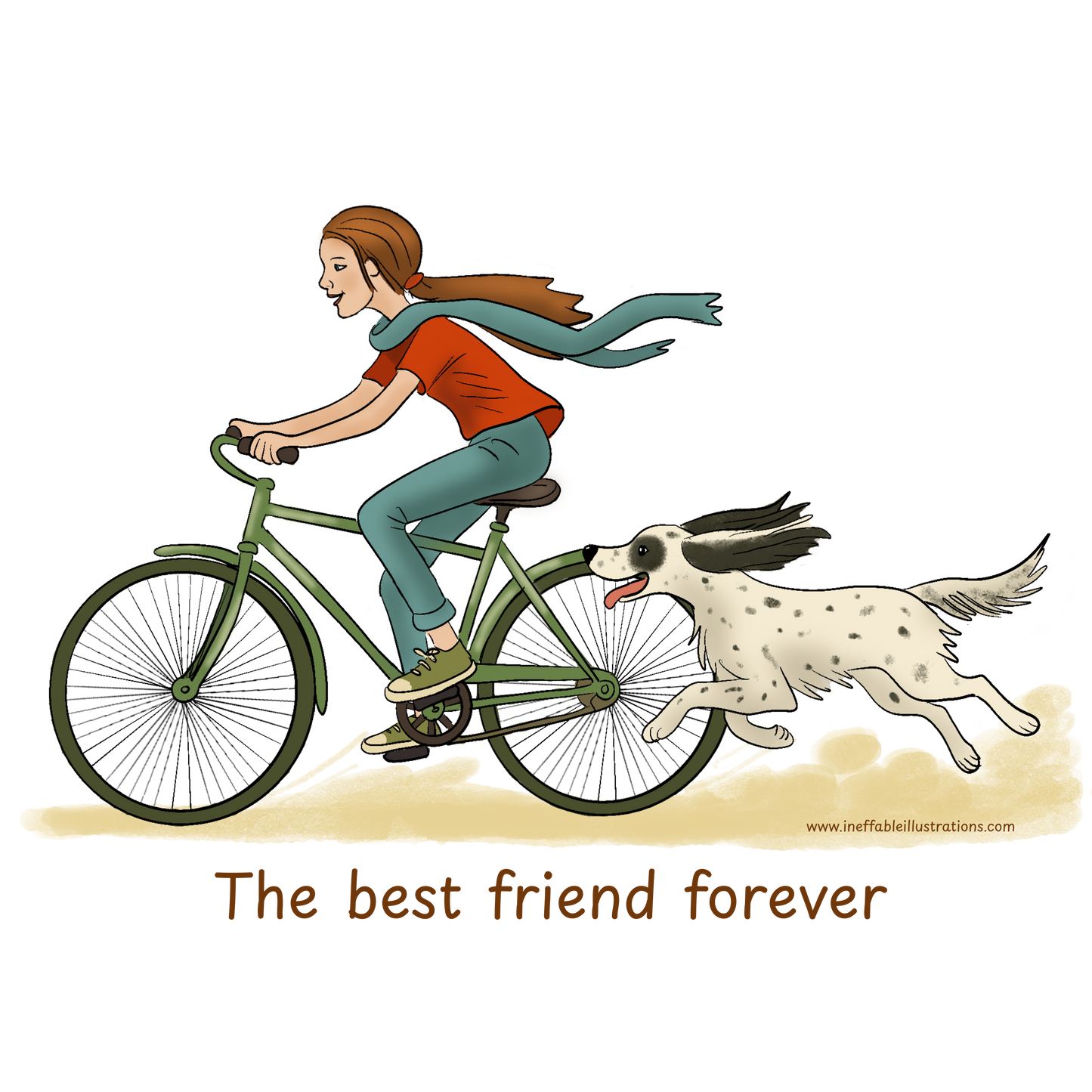 Molly & Zagi Bicycle Adventure Stickers - 4-Pack English Setter Dog Lover Vinyl Decals