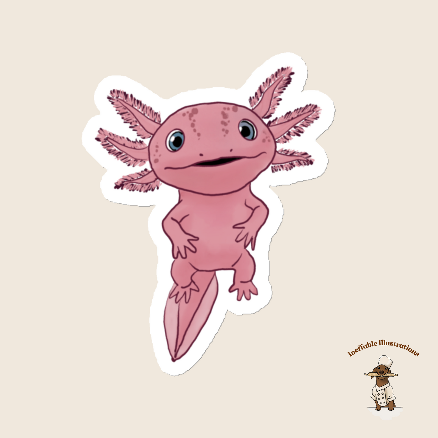 Cute Axolotl Magnet, Adorable Axolotl Decor, Unique Magnet Gift, Cute Amphibian Collectible, Fun Home Office Decor