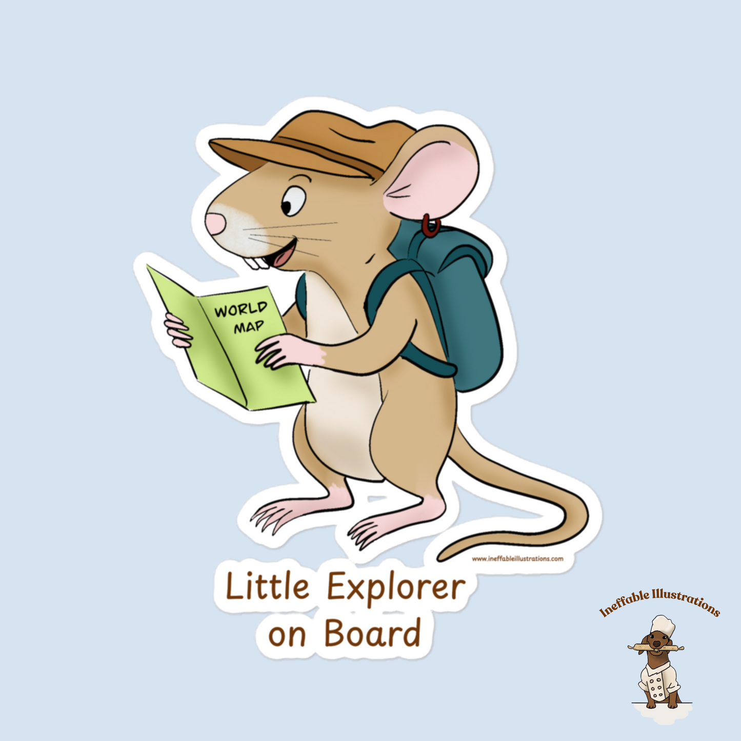 Car Sticker - Little Explorer on Board Mouse Traveler