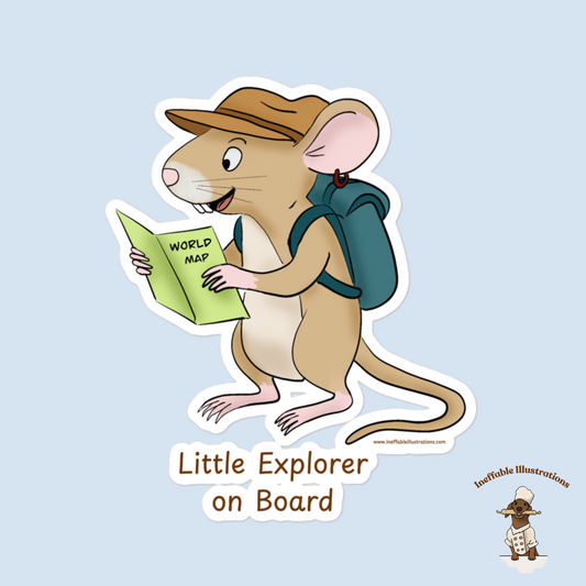 Car Sticker - Little Explorer on Board Mouse Traveler