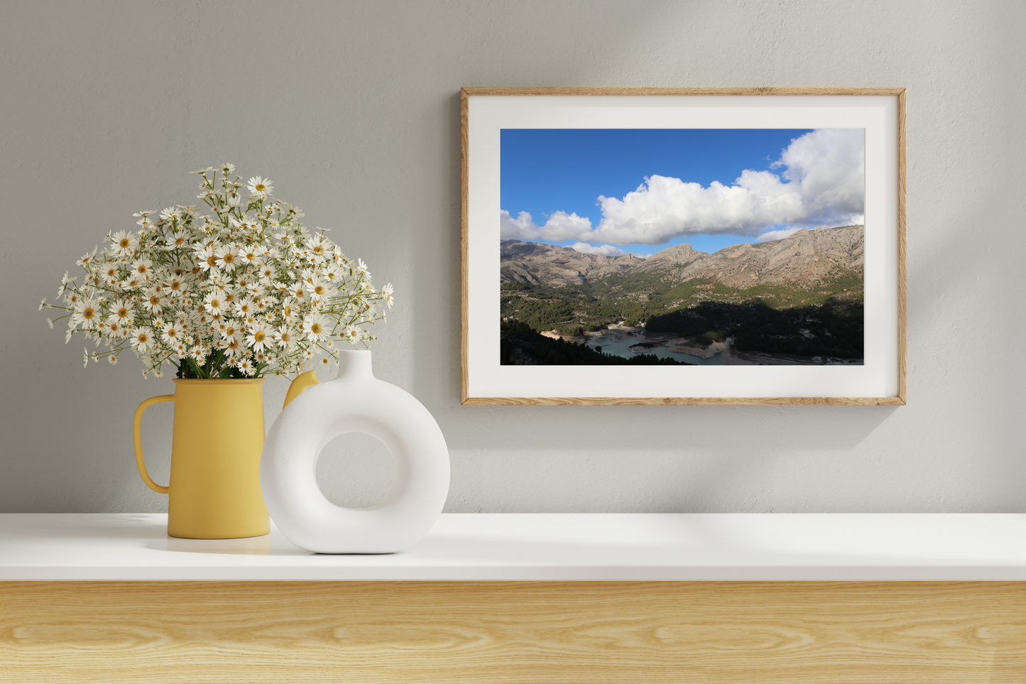 Mountain Photo Print with Sky & Clouds | Landscape Wall Art | Nature Photography Decor | Modern Home Aesthetic