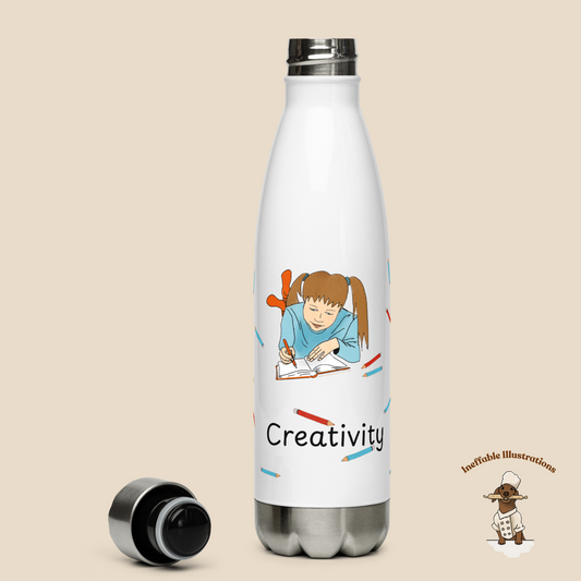 Molly Drawing Water Bottle with Pencils - Back to School for Creative Kids