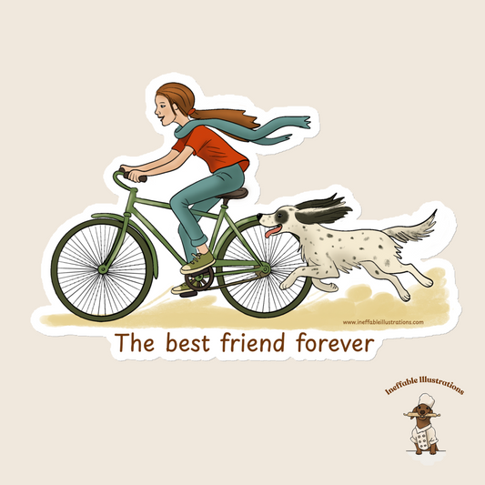 Molly & Zagi Bicycle Adventure Magnet - English Setter Dog Lover Fridge Magnet