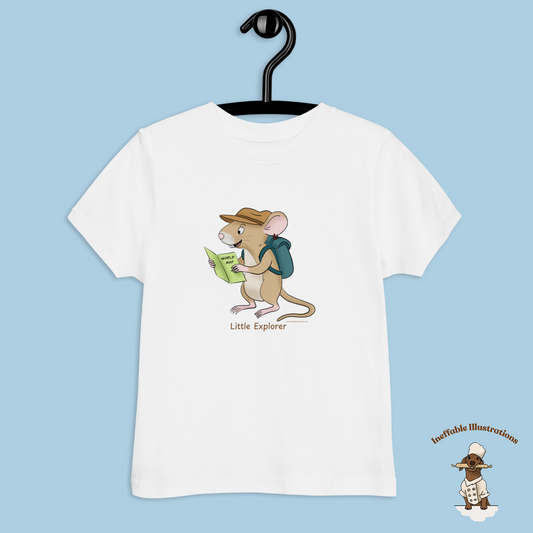 Toddler Jersey T-Shirt - Little Explorer Mouse Traveler