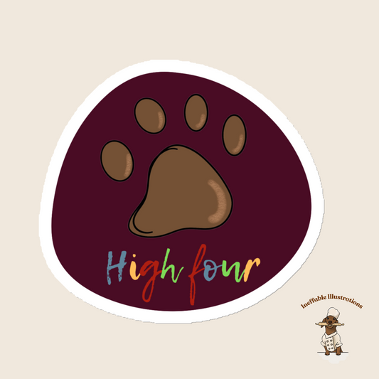 High Four Dog Paw Magnet, Burgundy Color, Cute Pet Décor, Gift for Dog Lovers, Home Accessories, Puppy Lover's Gift