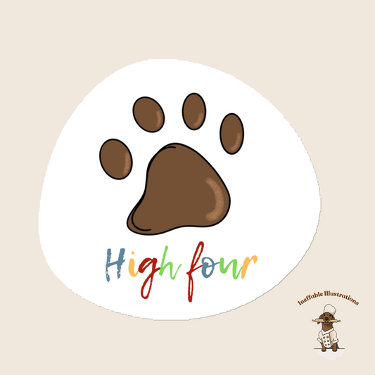 Dog Paw Magnet with High Four Quote, Cute Pet Lover Gift, Dog-Themed Decor, Fun Refrigerator Magnet for Animal Lovers