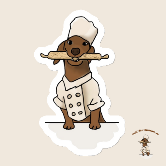 Magnet. Dachshund Dog Oliver Chef Magnet | Cute Kitchen Decor, Unique Gift for Dog Lovers & Chefs, Fun Refrigerator Magnet