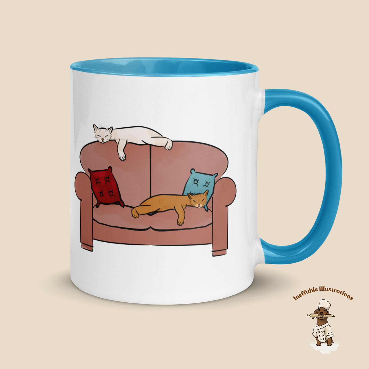 Ginger & Ralph Cats on Sofa - Colorful Ceramic Mug