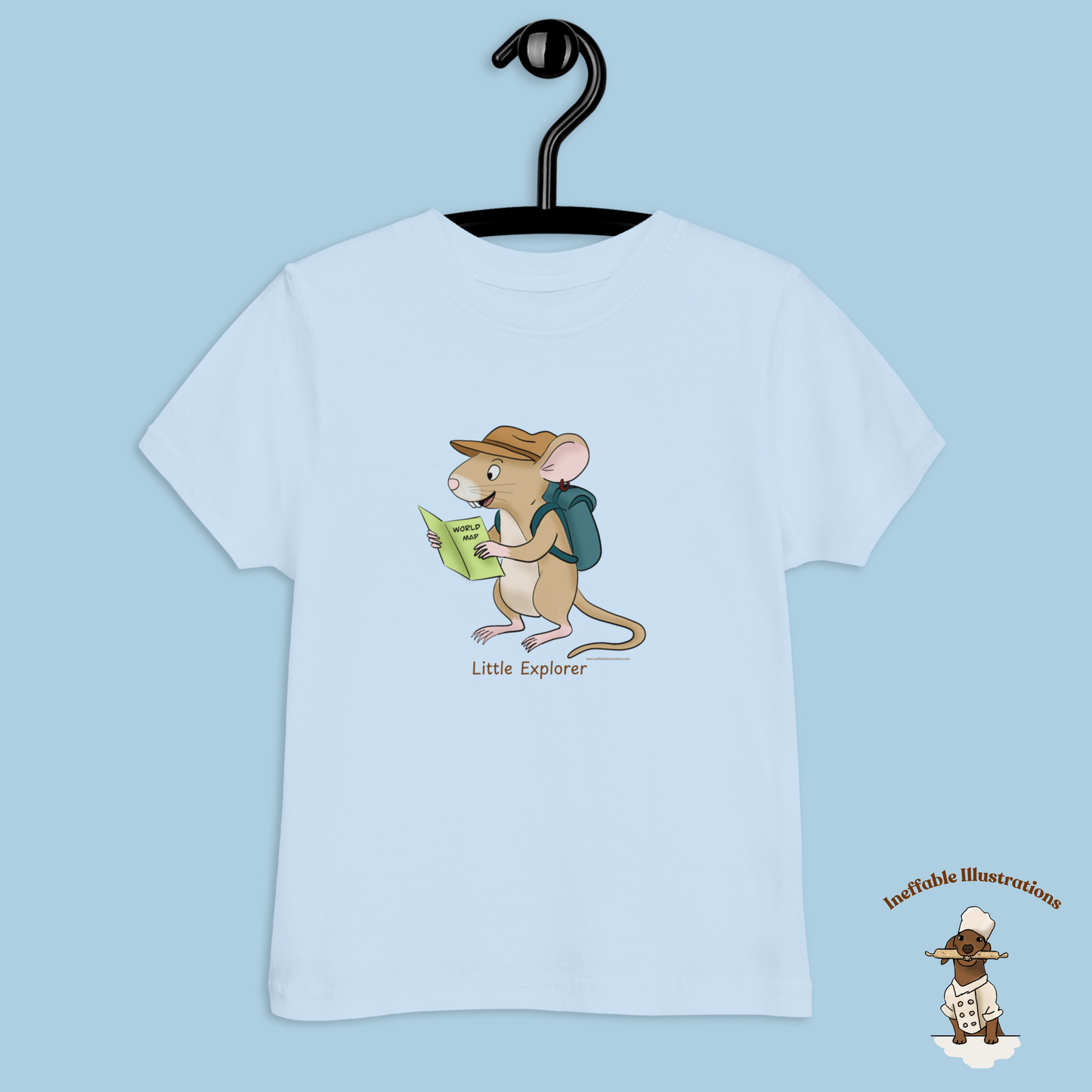 Toddler Jersey T-Shirt - Little Explorer Mouse Traveler