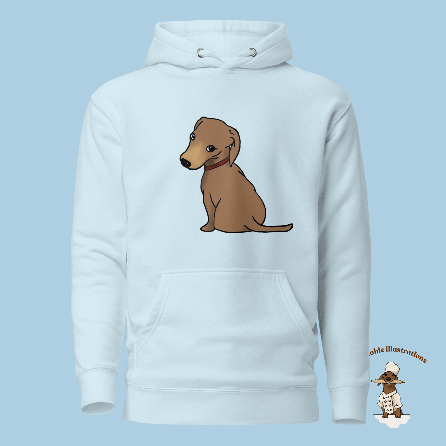 Cute Dachshund Oliver Hoodie | Unisex Hand-Illustrated Dachshund Design | Cozy Pet Lover Gift | Casual Wear for Dog Lovers