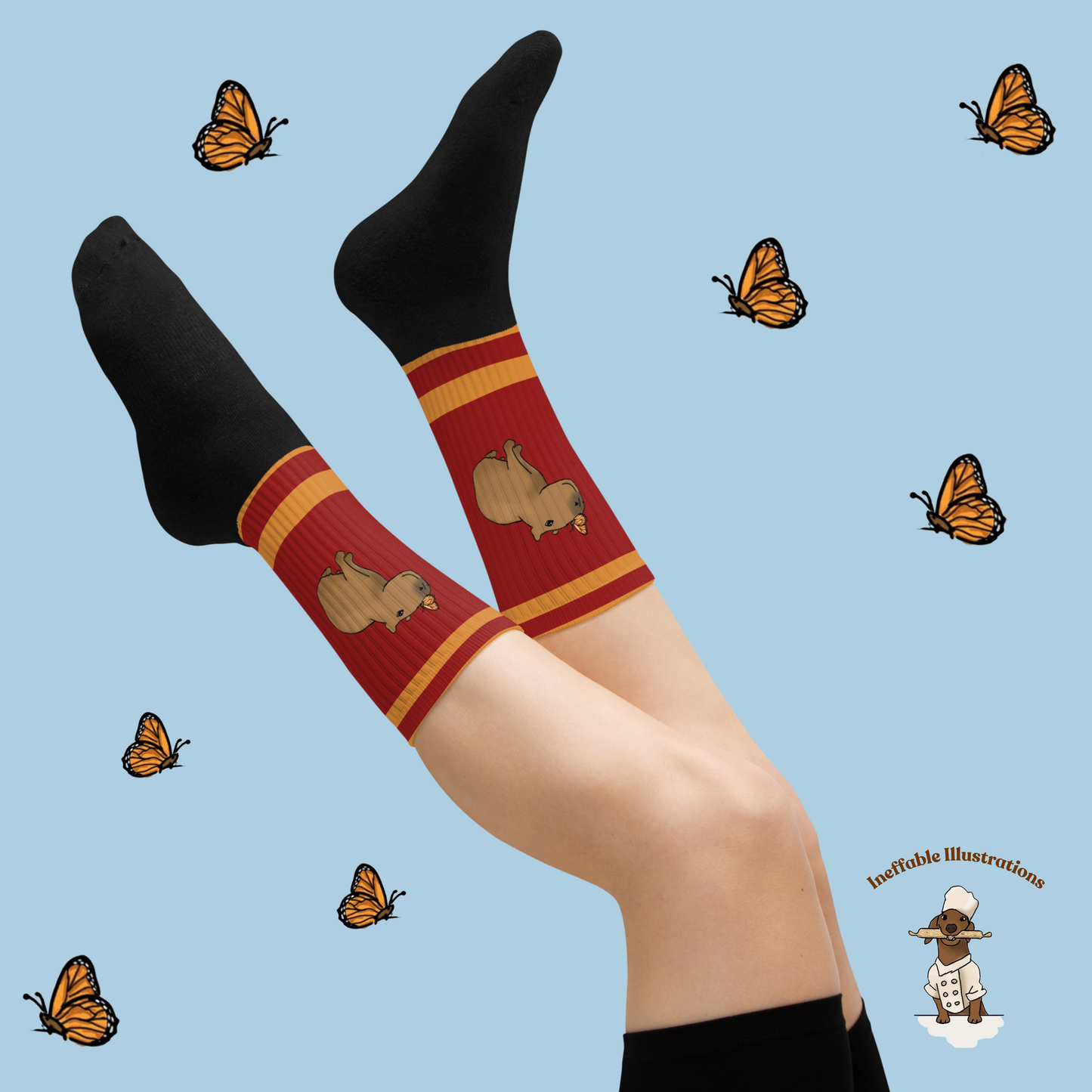 Capybara Socks with Capybara Jolly with Butterfly, Cute Animal Socks, Cozy Gift for Animal Lovers, Fun Capybara Apparel, Unisex Socks