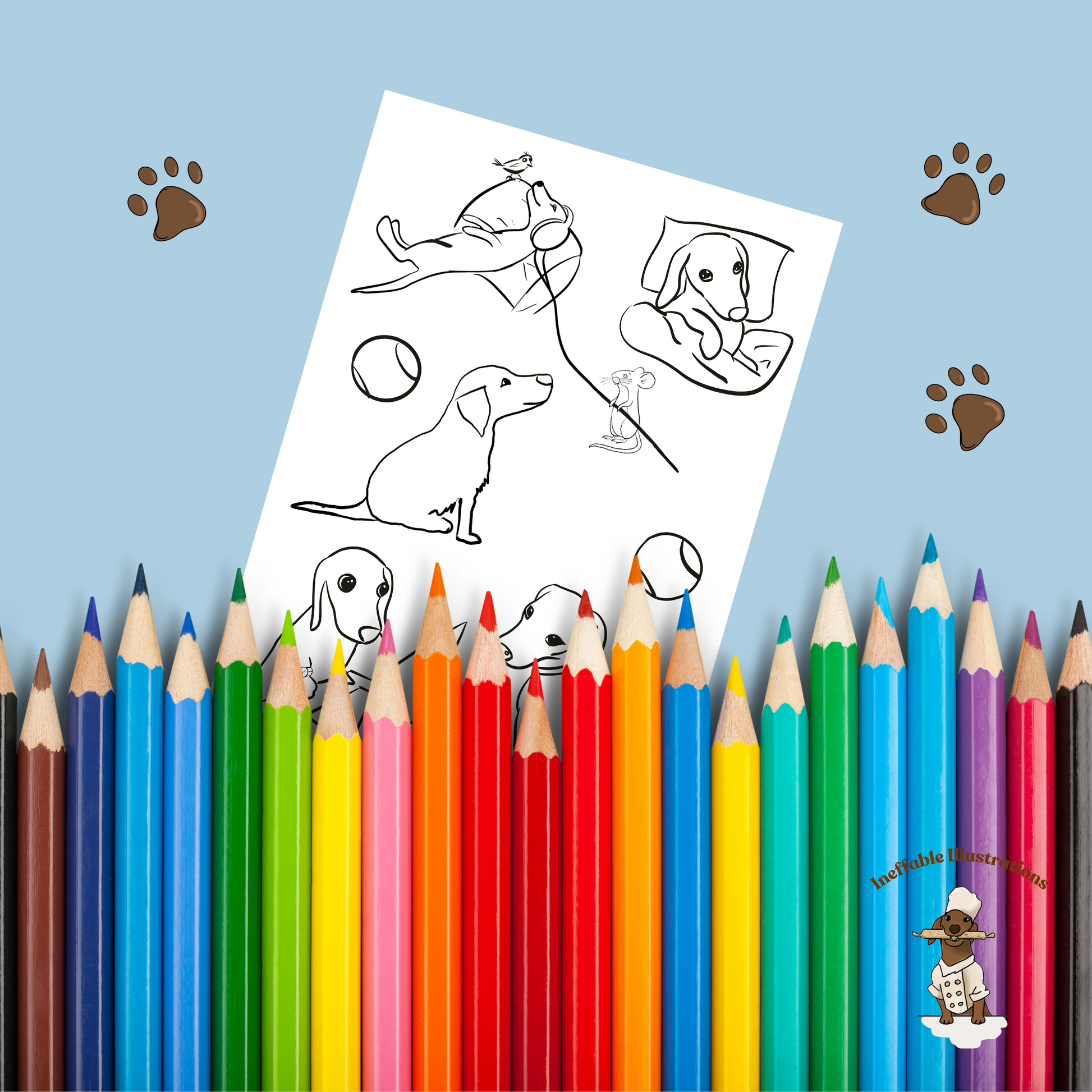 Dog and Cat Coloring Pages Bundle: Printable Animal Coloring Sheets for Kids and Adults, Relaxing Pet Art Therapy Gift - Ineffable Illustrations