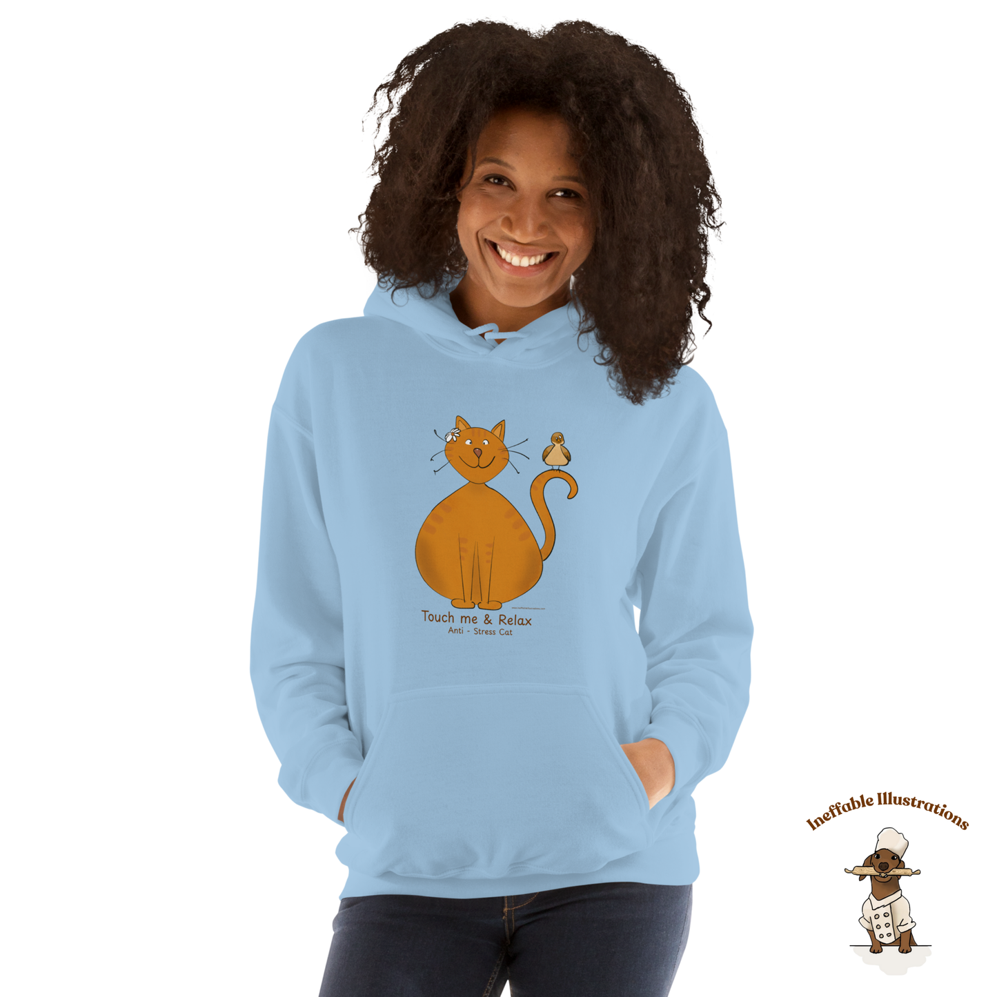 Touch Me & Relax Anti-Stress Ginger Cat Hoodie - Unisex Sweatshirt