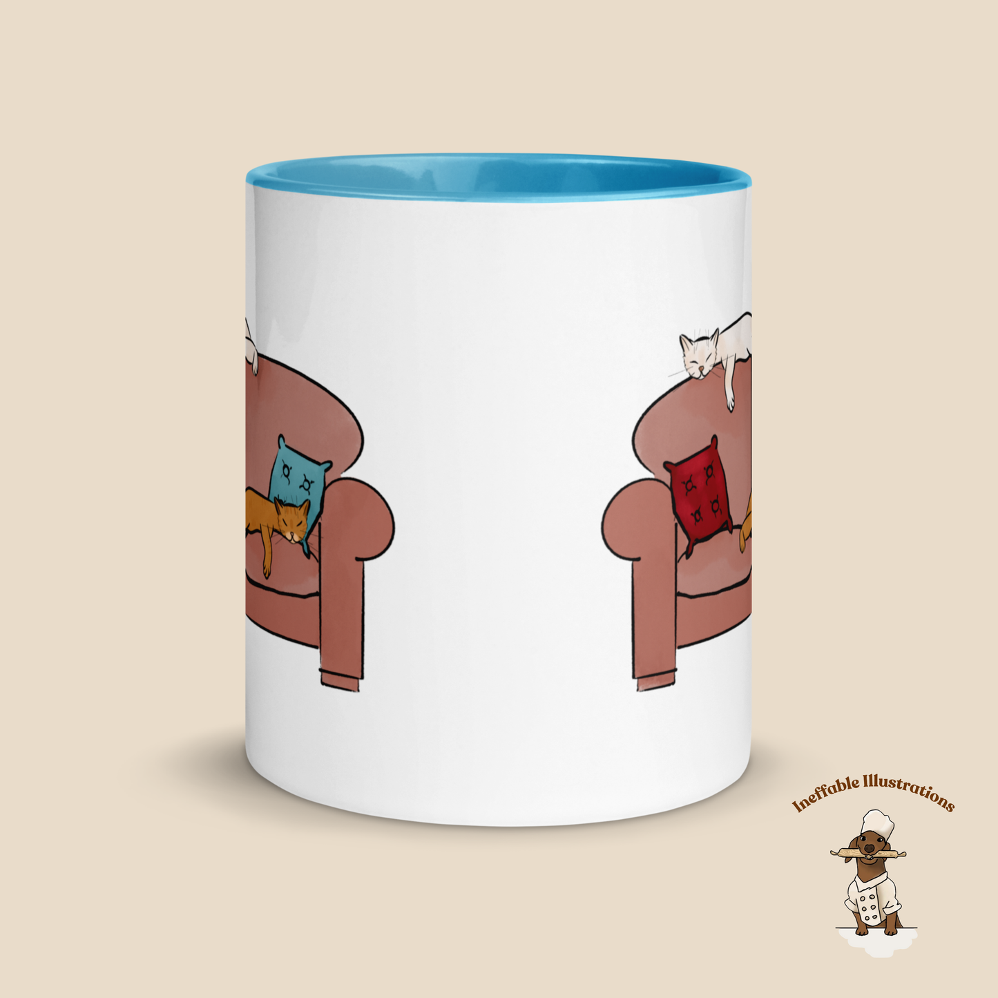 Ginger & Ralph Cats on Sofa - Colorful Ceramic Mug